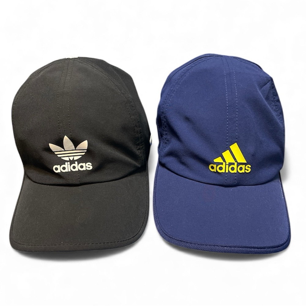 Bundle of 2 Adidas Hats Golf Running Cycling Blue Black